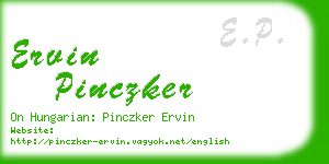 ervin pinczker business card